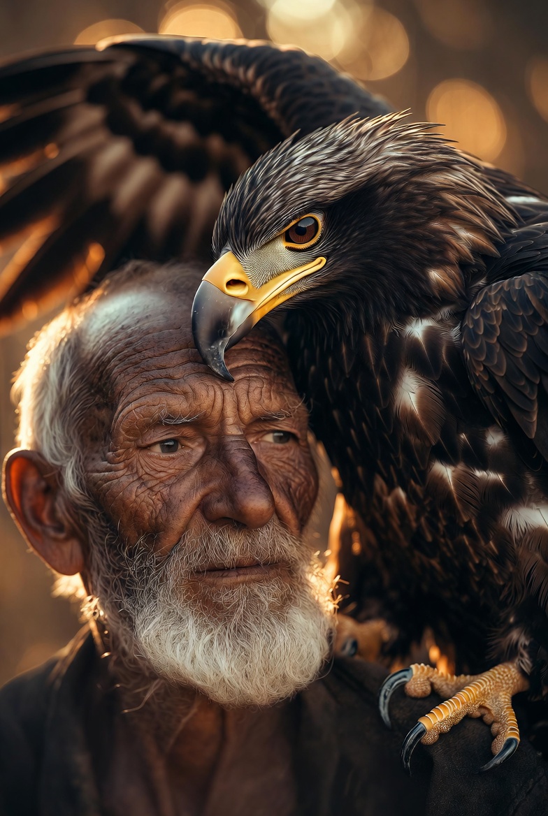 Elder Eagle Golden Embrace