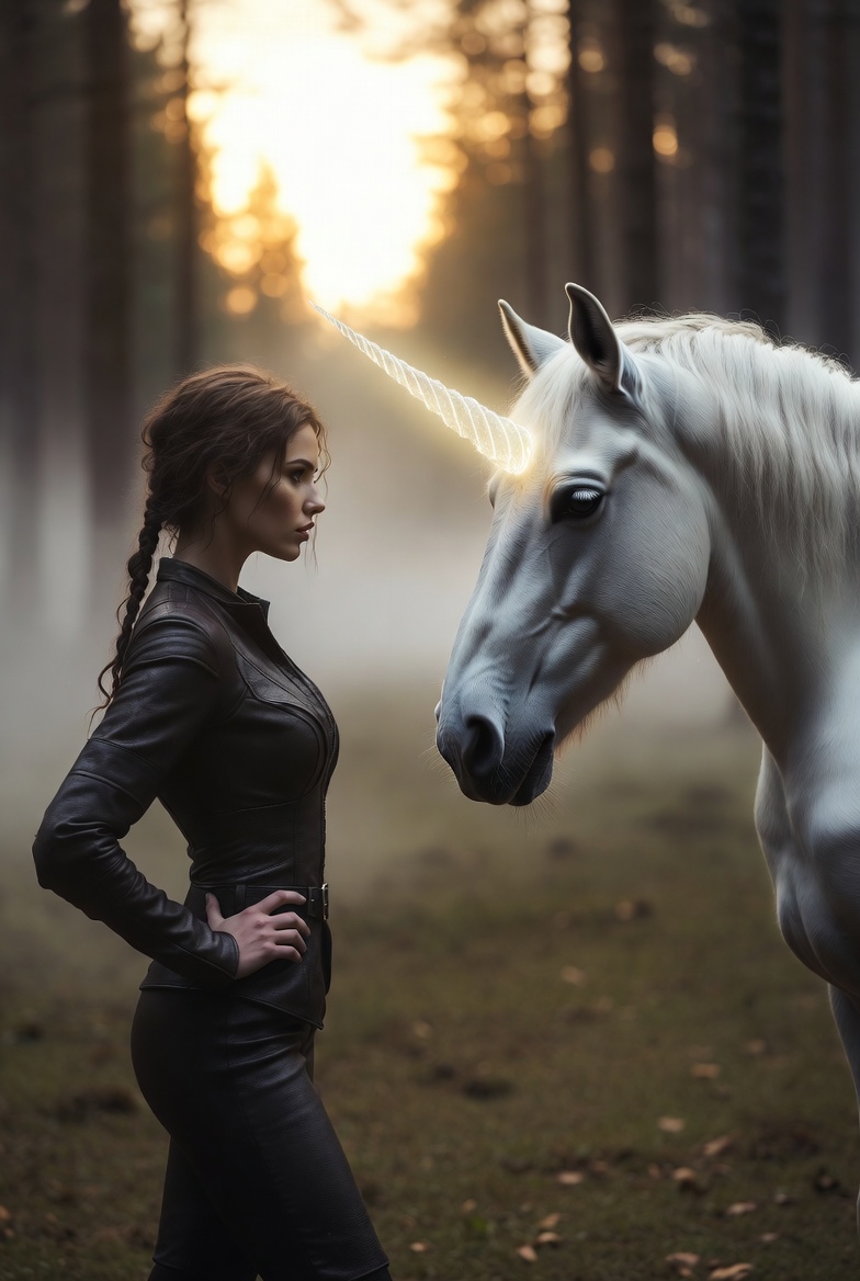 Dark Leather Unicorn Sunrise Standoff