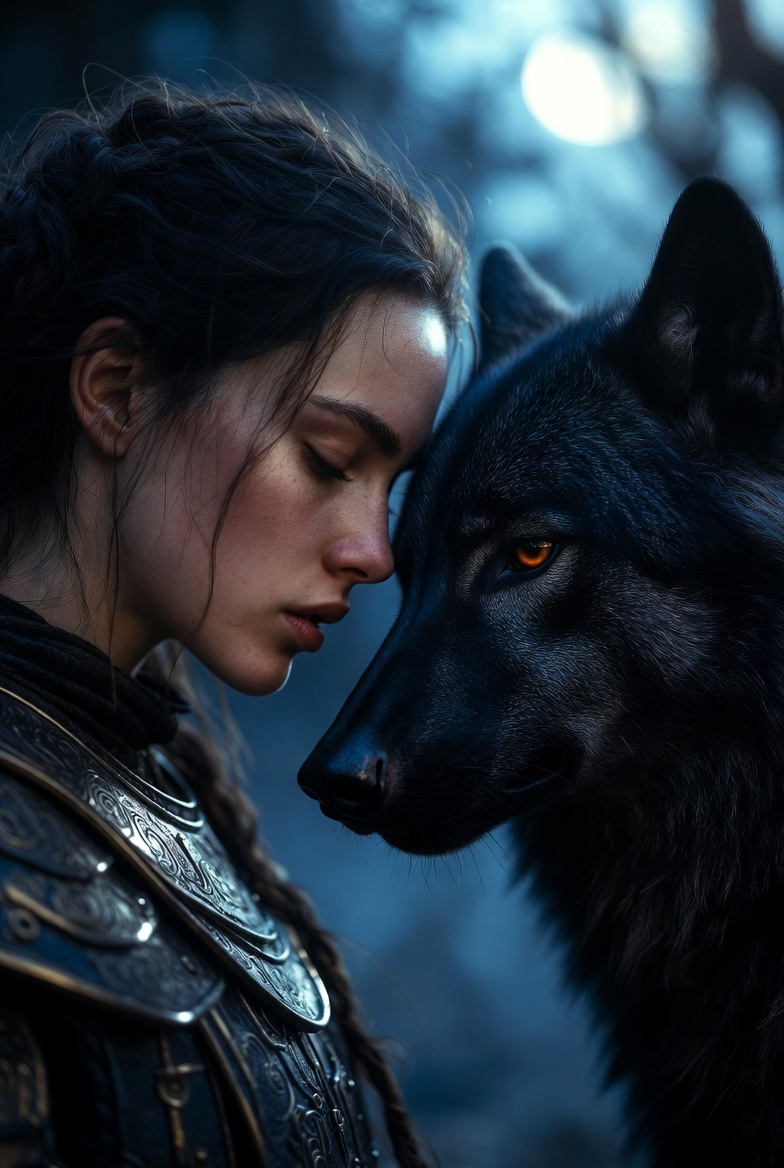 Warrior Wolf Moonlit Vow
